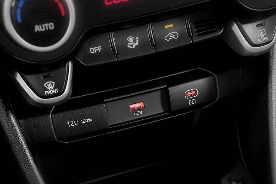 Front-tray USB charger