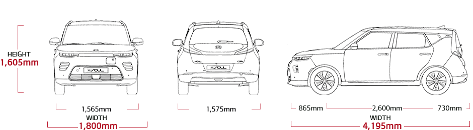 Kia Soul EV Dimensions